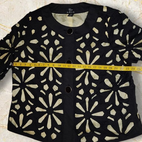 Trenz By Theresa Renz 1X Jacket Black And Yellow Green Cutout - Picture 4 of 7